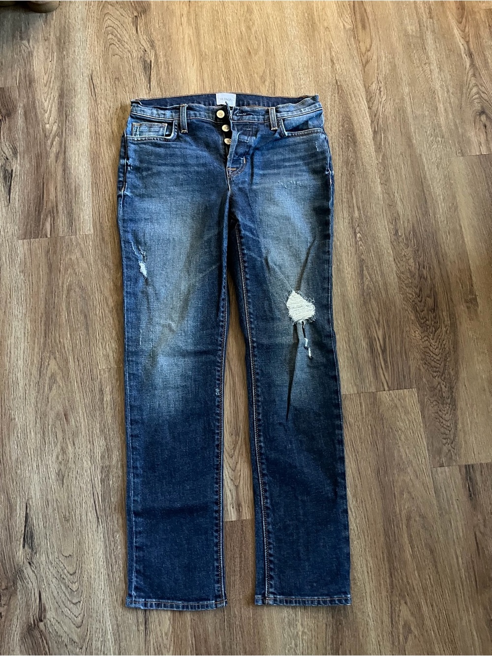 EUC Hudson Jeans Riley Distressed Dark Wash Straight Leg Jeans